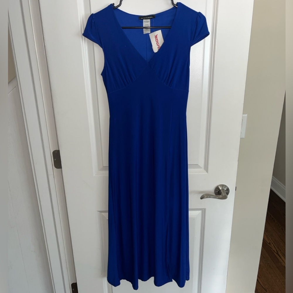 NWT Women’s Caution To The Wind Blue Midi Dress Fit & Flare Sundress Size Small
